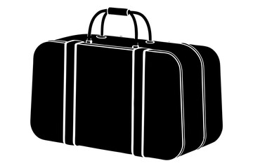 luggage icon, luggage black silhouette vector isolated on white background