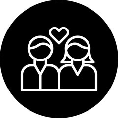 Couple Vector Line White Circle Black