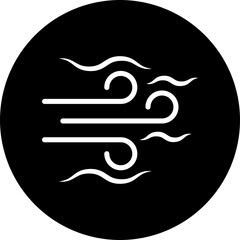 Fresh Air Vector Line White Circle Black