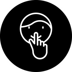 Quiet Vector Line White Circle Black
