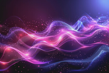 Fototapeta premium Abstract particle technology background design Abstract waves moving points, particles flowing.
