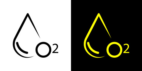 Oxygen O2 icon illustration design.