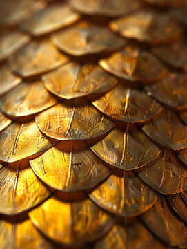 close-up of golden snake scales