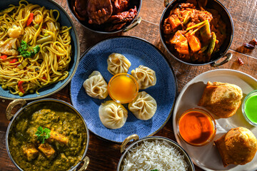 Composition with indian dishes.