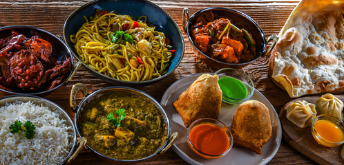 Composition with indian dishes.