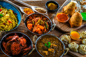 Composition with indian dishes.