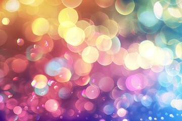 Fototapeta premium Shiny blurred violet blue background with golden and silver sparkles.