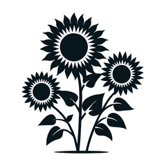 vector design sunflower silhouette, detailed and elegant floral illustrations