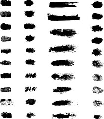 set of brushes, collection of black paint brush, strokes, brushes, lines. artistic design elements. Vector illustration. Isolated on white background