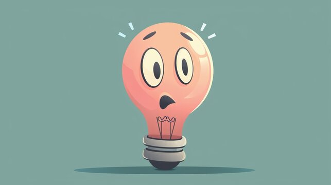 A cartoon depiction of a lightbulb with a surprised expression, personifying a moment of sudden realization or an unexpected idea. This playful image adds a touch of humor.
