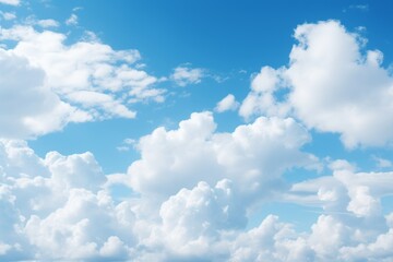 Fototapeta premium Whimsical Horizons Playful Clouds in Nostalgic Blue.jpeg