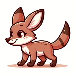 cute jackal cartoon vector icon illustration