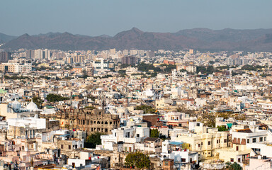 A picture of Udaipur city taken in an evening in Rajasthan, India