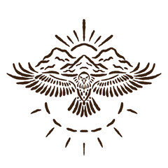 vector design of an eagle flying over the hills ruling the sky