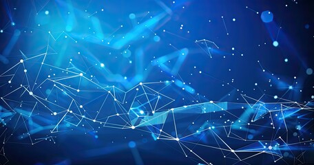 Abstract Geometric Blue Digital Art