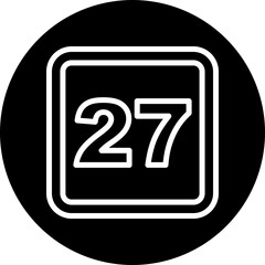 27 Number Vector Line White Circle Black