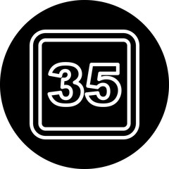 35 Number Vector Line White Circle Black