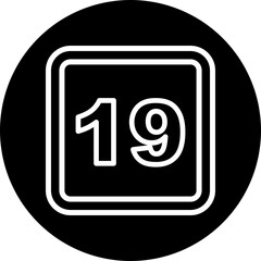 19 Number Vector Line White Circle Black