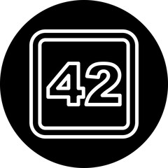42 Number Vector Line White Circle Black