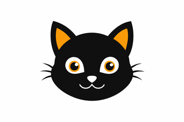 black cat with eyes