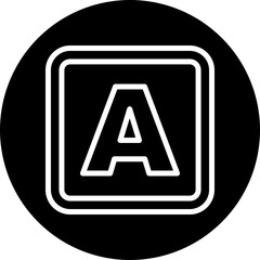 A Capital Alphabet Vector Line White Circle Black