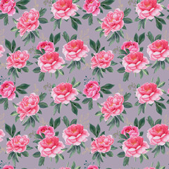 Allover Design Seamless Vector Multicolored Floral Pattern For Summer Prints Composed On Pink Background