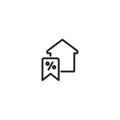 Naklejka premium Discount, home, house icon. Editable icon.