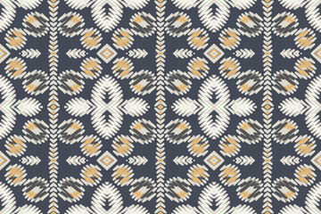 Ikat seamless pattern in tribal, folk embroidery, Mexican style. Aztec geometric art ornament print. Design for carpet, wallpaper, clothing, wrapping, fabric.