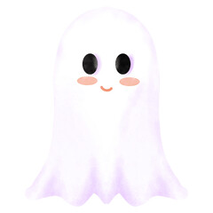 Cute ghost watercolor design 