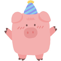 piggy with party hat