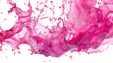 splash of pink liquid on a transparent background