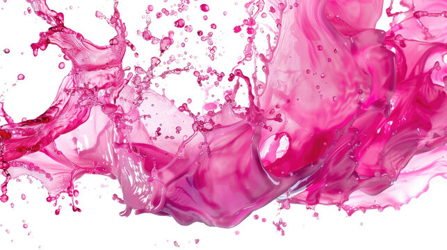 splash of pink liquid on a transparent background
