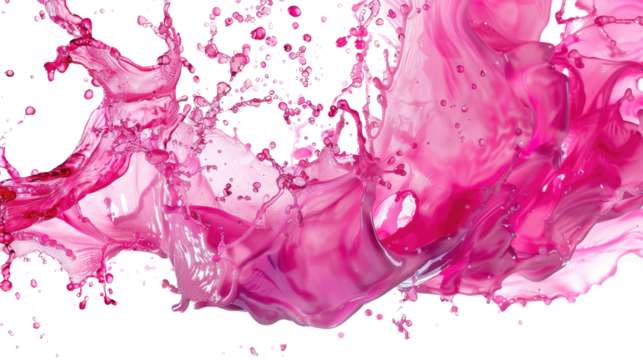 splash of pink liquid on a transparent background - Powered by Adobe