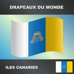 Drapeau ondulé par le vent des iles canaries