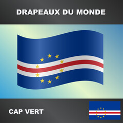 Drapeau ondulé par le vent du cap vert