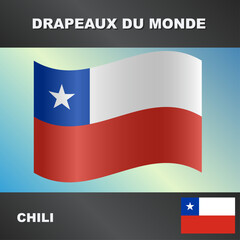 Drapeau ondulé par le vent du chili