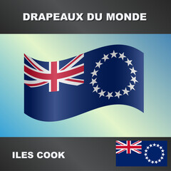 Drapeau ondulé par le vent des iles coook