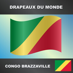 Drapeau ondulé par le vent du congo brazzaville