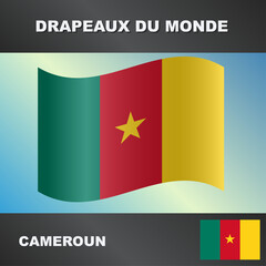 Drapeau ondulé par le vent du cameroun