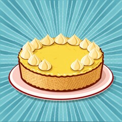Banana cream pie/tart in pop art