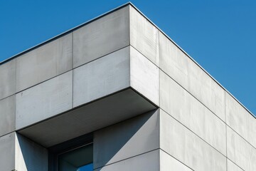 Abstract detailed view of a modern building corner with sharp angles dynamic shadows