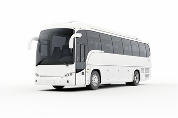 white bus on a white background