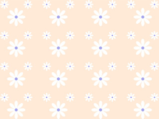 Seamless pattern with daisy flower on blue and purple backgrounds vector illustration. Cute floral print