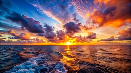 Dramatic Sunset over the Ocean.