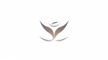 Abstract Nature-Inspired Logo with Leaf Design, Brown Tones