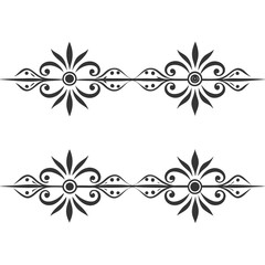 Set  of decorative Divider Line vector silhouette illustration on white background