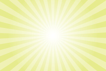 Obraz premium Yellow background with white sun ray. Pattern of starburst. Abstract key lemon yellow texture with light of sunburst. Radial beam of sunlight. Retro background with flash. Design of sunbeams.