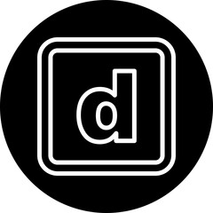 d Small Alphabet Vector Line White Circle Black