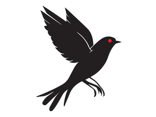 Weaver Wings Black Bird Nest Logo Feathered Nesting Vector Bird Icon Pro Vector