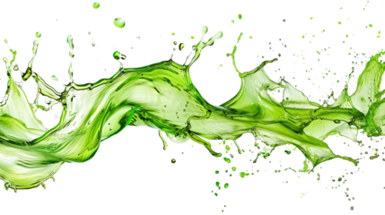 green of yellow liquid on a transparent background